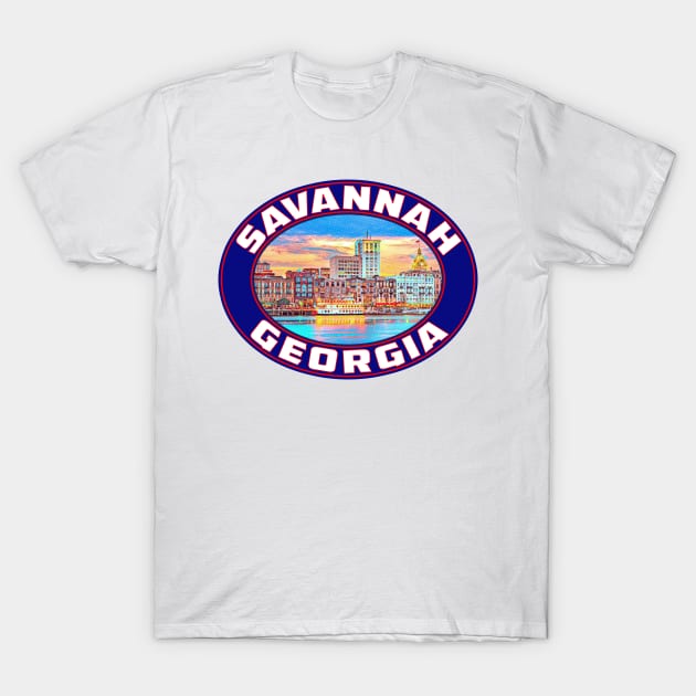 Savannah Georgia Vintage Travel Vacation Luggage T-Shirt by TravelTime